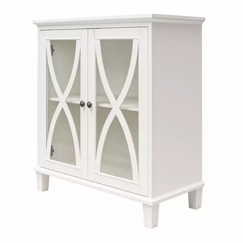 Mobiletto d'accento Ameriwood Home Celeste con ante in vetro