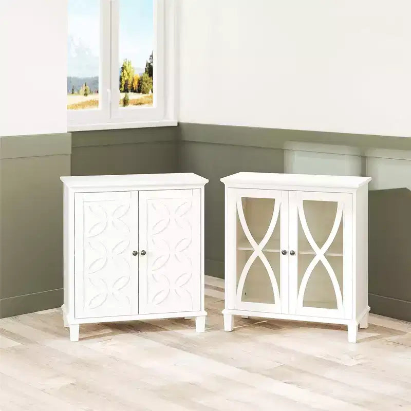 Mobiletto d'accento Ameriwood Home Celeste con ante in vetro