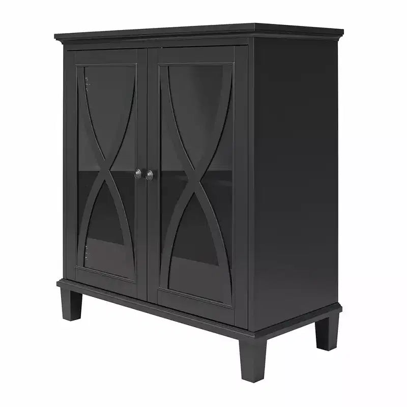 Mobiletto d'accento Ameriwood Home Celeste con ante in vetro