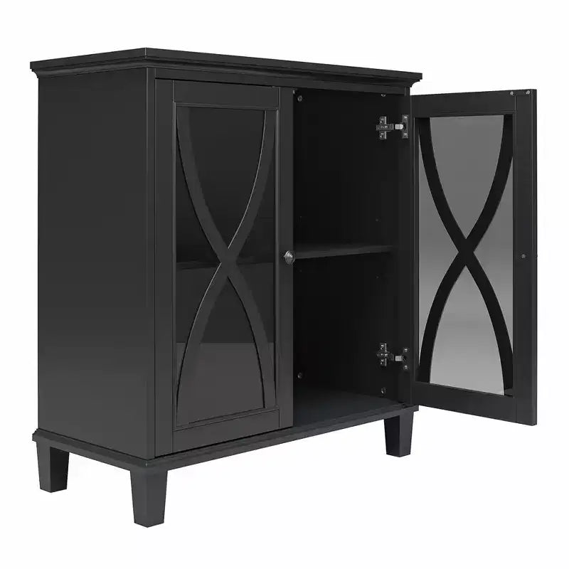Mobiletto d'accento Ameriwood Home Celeste con ante in vetro