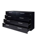 Cassettiera Karl a 8 cassetti, in truciolato nero, larga 140 cm