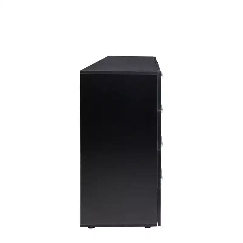 Cassettiera Karl a 8 cassetti, in truciolato nero, larga 140 cm
