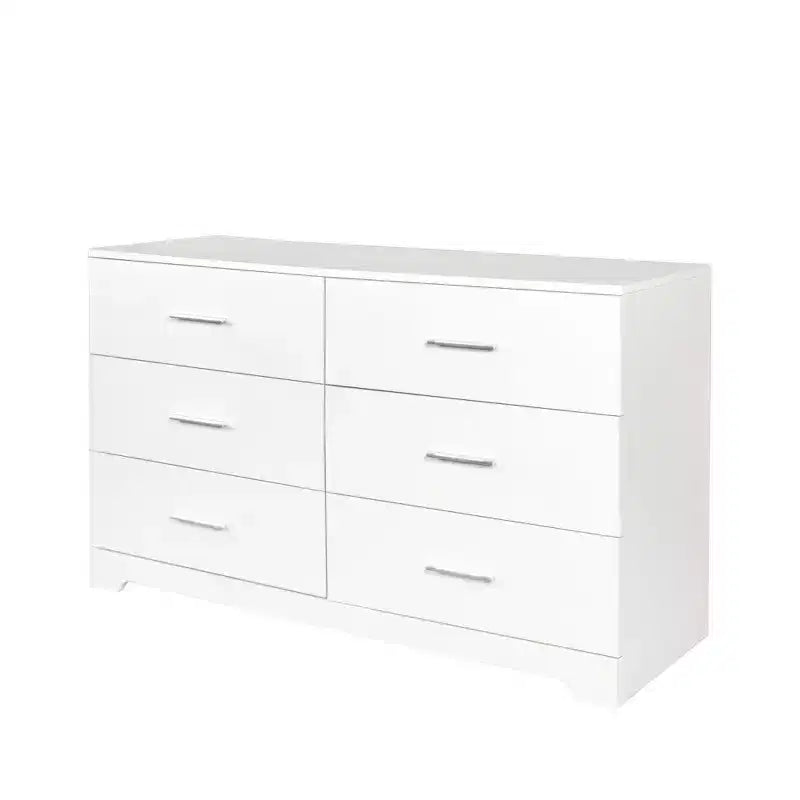Cassettiera Karl Home a 6 cassetti in truciolato bianco, larghezza 120 cm
