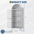 Mobili in acciaio laminato a freddo - Armadio a doppia anta con arco in ferro e vetro, 2 ante, A185 x L78 x P39 cm, spessore 0,6 mm, bianco