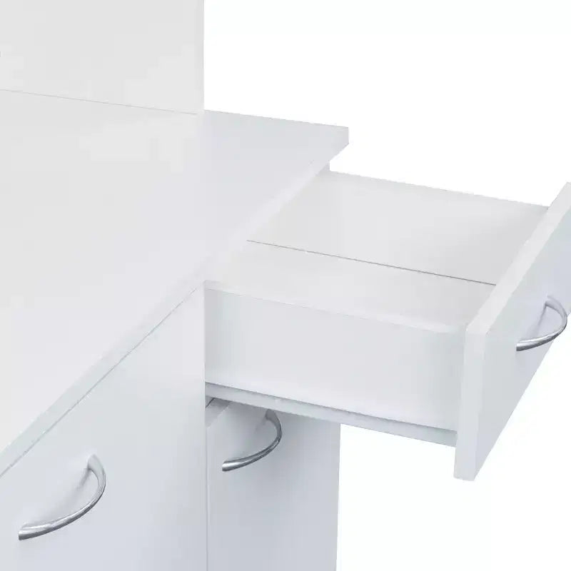 Okak Mobile Alto, Mobile da Cucina con Sei Ante e Un Cassetto, Credenza per Cucina, Sala da Pranzo, Soggiorno, Camera da Letto