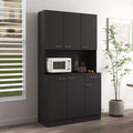 Okak Mobile Alto, Mobile da Cucina con Sei Ante e Un Cassetto, Credenza per Cucina, Sala da Pranzo, Soggiorno, Camera da Letto