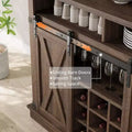 75 Armadietto Alto per Caffè Grande Mobile da Cucina Dispensa Contenitore Bianco Mobile Bar Caffè Credenza con Anta Scorrevole a Fienile
