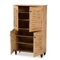 Scarpiera Winda Wood a 4 Ante: Capacità 18 Paia, Circolazione Aria - Baxton Studio