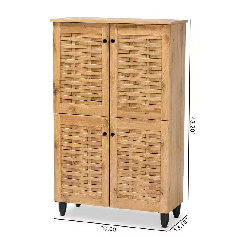 Scarpiera Winda Wood a 4 Ante: Capacità 18 Paia, Circolazione Aria - Baxton Studio