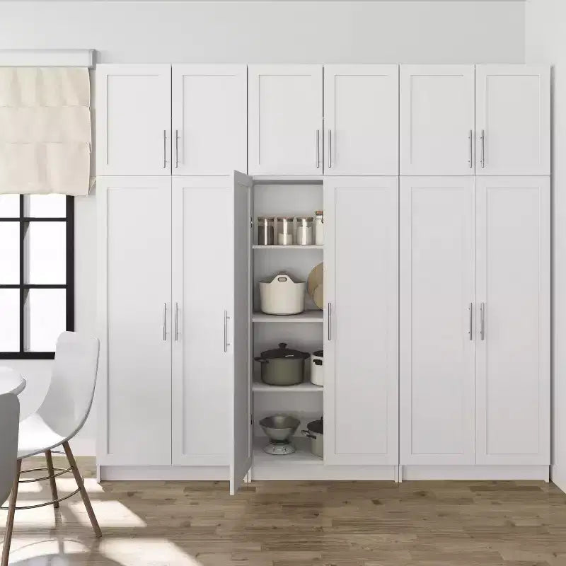Set di 6 armadietti contenitori Prepac Elite con ante a pannello bianchi