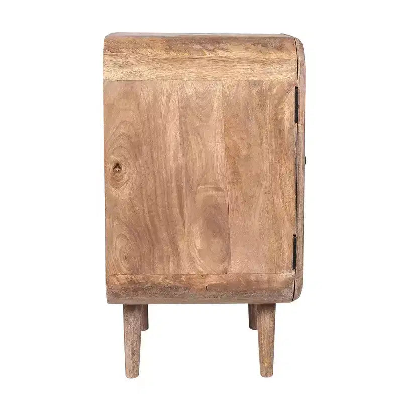 East at Main Mollie 2 Ante Mobiletto Laterale in Legno di Mango: Design Mid-Century, Nessun Montaggio Richiesto