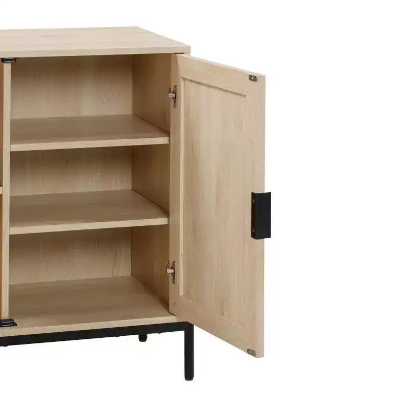 Nathan James Set di 2 mobili contenitori Andrew in rattan rovere chiaro