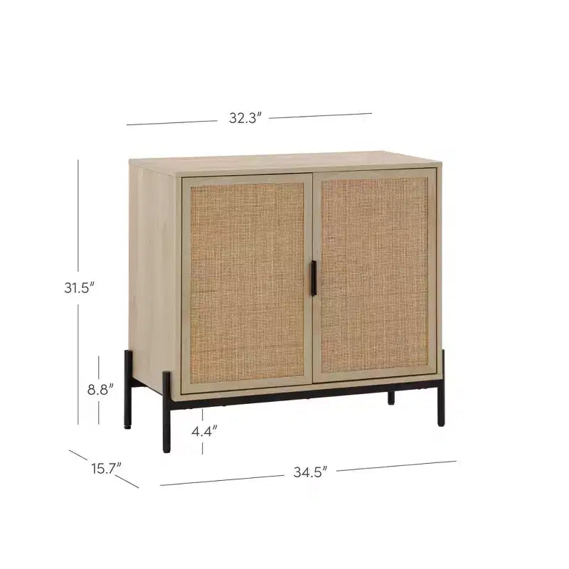 Nathan James Set di 2 mobili contenitori Andrew in rattan rovere chiaro