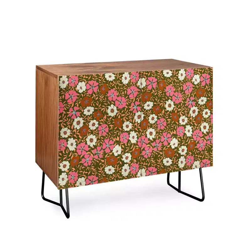 Credenza Schatzi Brown Jirra Floreale Oliva Noce - Deny Designs