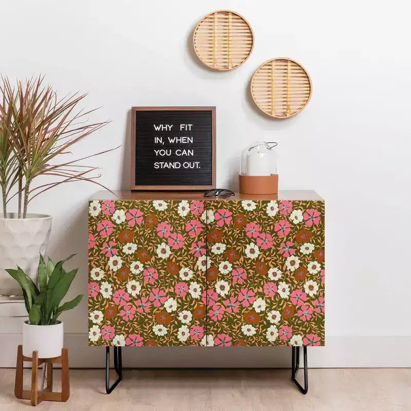 Credenza Schatzi Brown Jirra Floreale Oliva Noce - Deny Designs