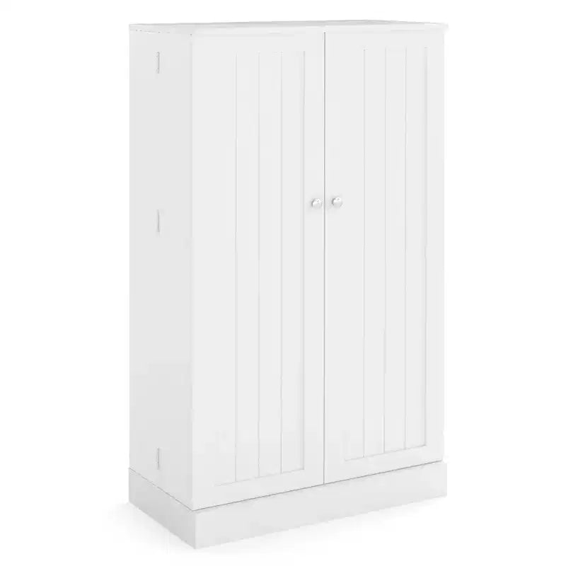 Costway Mobile dispensa da cucina da 41" in stile rustico con ante e ripiani regolabili, grigio/bianco